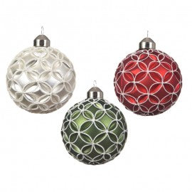 Bola de Navidad en cristal Gold Glitter 3D CIRCLES 8 cm 1 ud