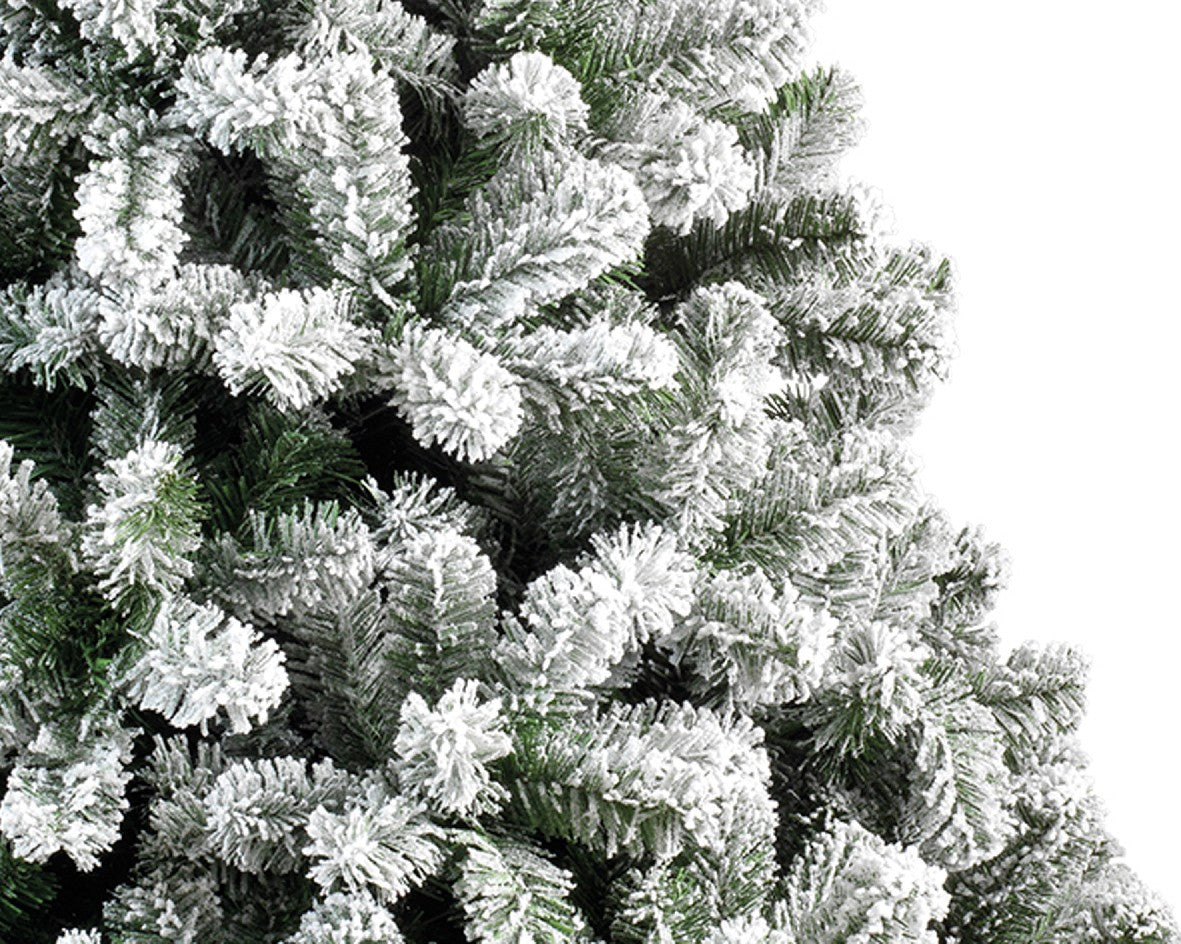 Snow-covered pine Christmas tree diameter 178 x 300 h