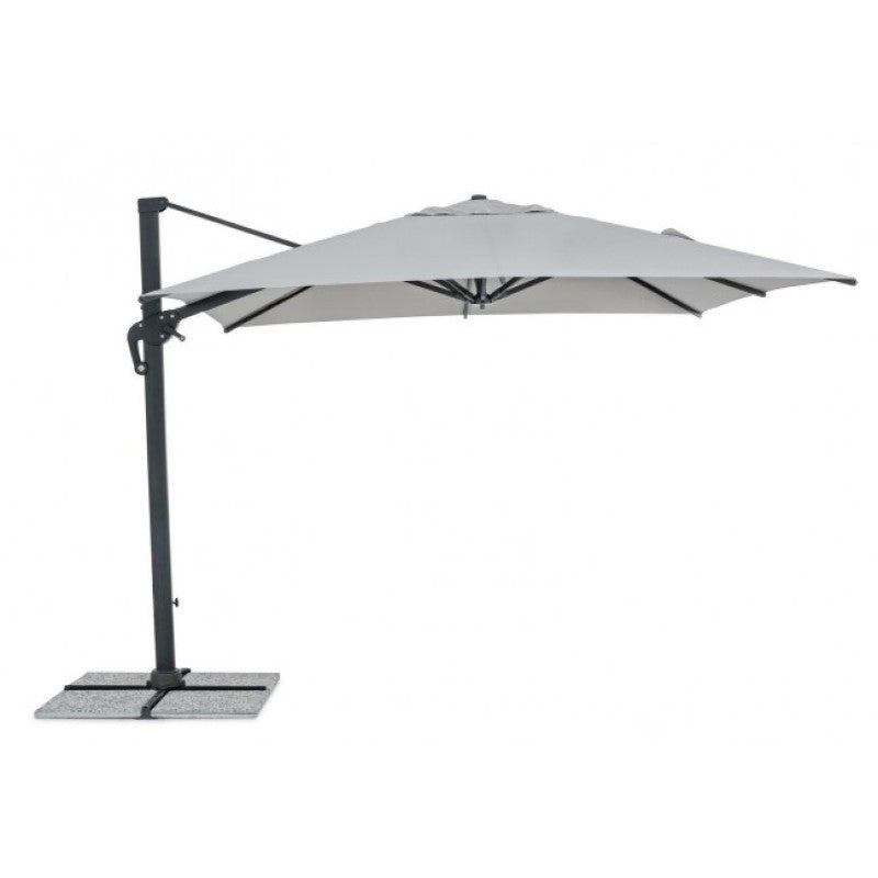 Ines light gray aluminum folding umbrella 3x3 cm