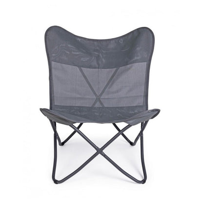 Butterfly camping chair Gabicce gray 77,5x81x89h cm