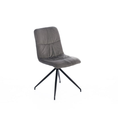 Silla de tela microfibra efecto terciopelo gris oscuro 438xh. 86.5 cm