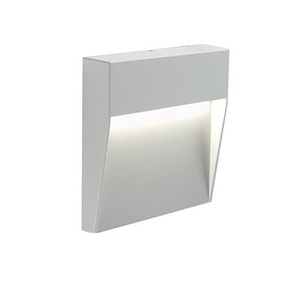 Luz de paso 3W Led 4000K línea cuadrada geo blanca