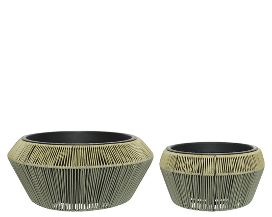 Ruby outdoor low wicker planter set of 2 D53 cm