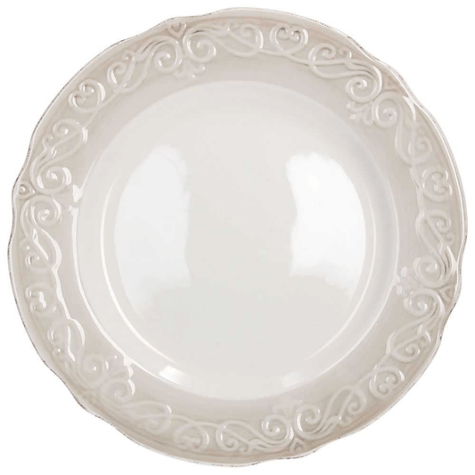 Dessert plate Cozy Line white 28 cm Stoneware beige