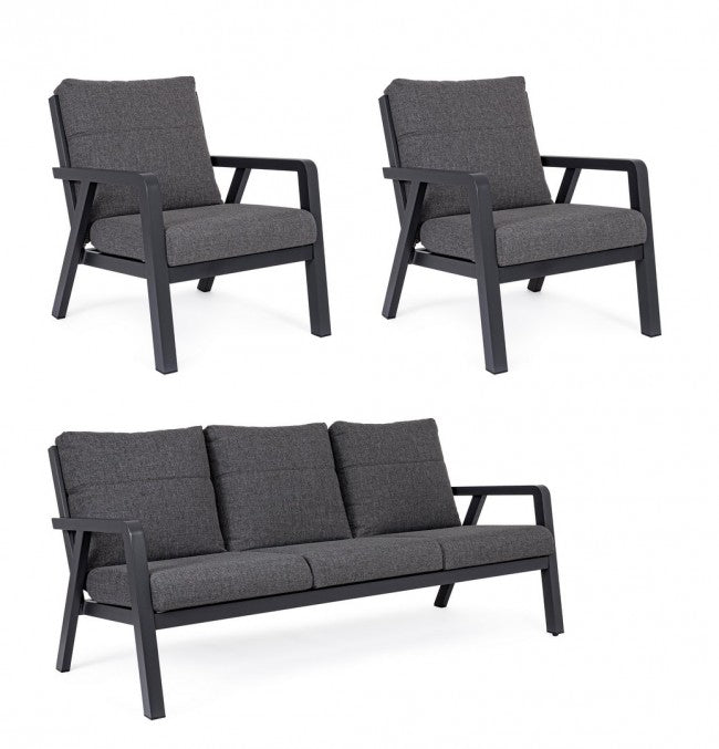 Truman anthracite garden lounge set