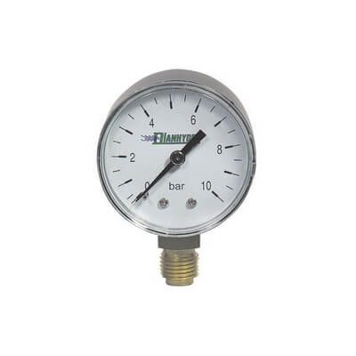 Pressure gauge max 10 bar 1/4 connection (gas)