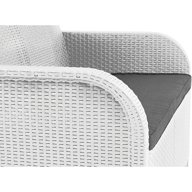 Conjunto Keter 2 Sillones + Sofá + Mesa contenedora ROSALIE LOUNGE blanco