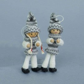 Figurine in wool and wood to hang 13 cm pcs 1