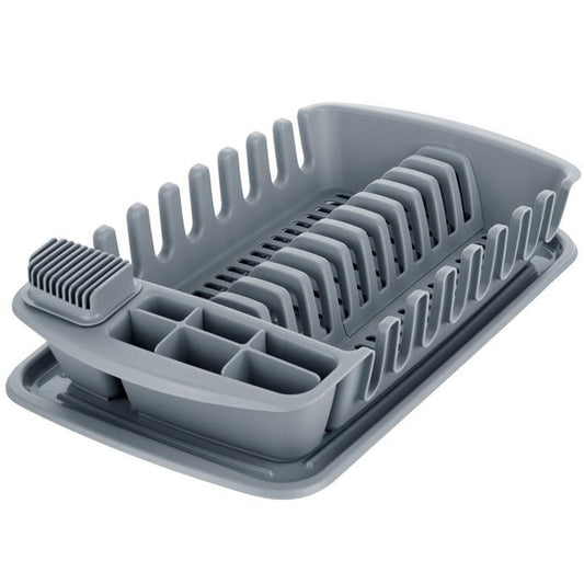 Dish drainer with gray CleanKit drip tray