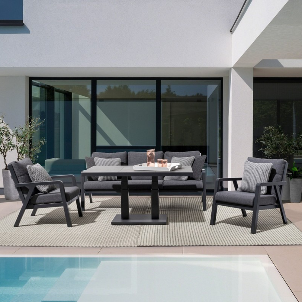 Truman anthracite garden lounge set