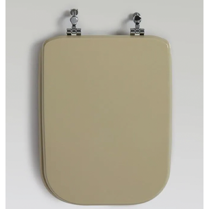 Champagne colored toilet seat with universal hinges