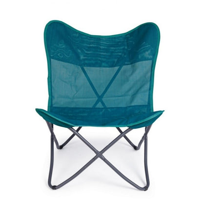 Folding beach chair in Aqua Green textilene BUTTERFLY GABICCE 77.5x81x h89 cm