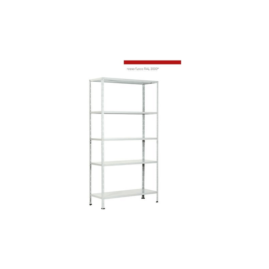 Shelf Kit 5 Colored Shelves 40X100Xh189 Interlocking Easy To Assemble Inka Red