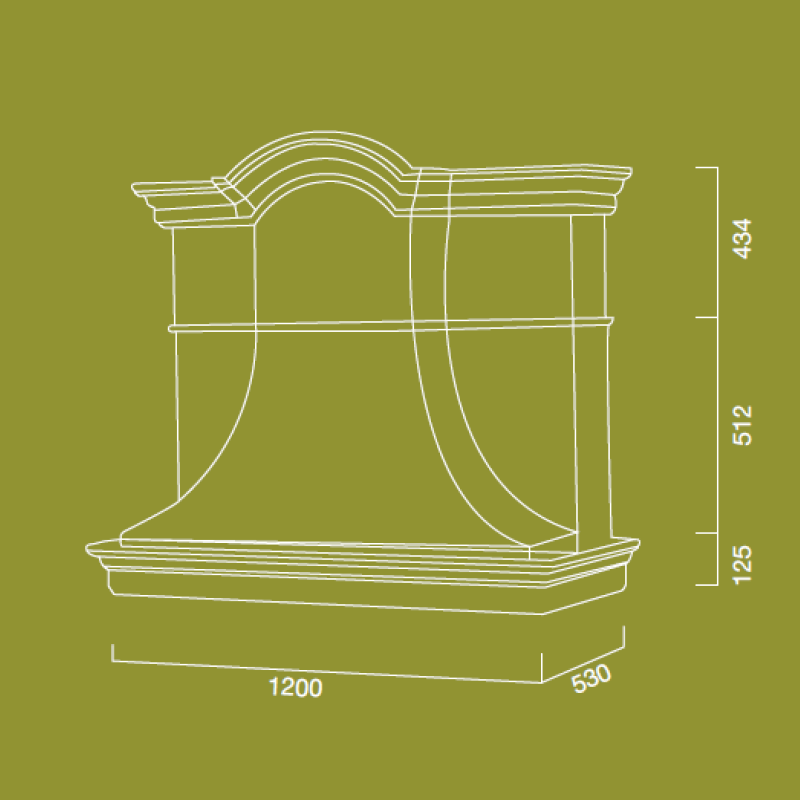 Campana extractora ARROGANCE en acero inoxidable y estructura de madera gris tórtola de 120 cm