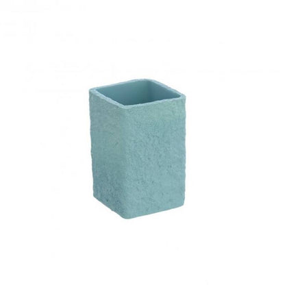 Toothbrush holder with a design inspired by the Sabbia series, with a fresh aquamarine colour.