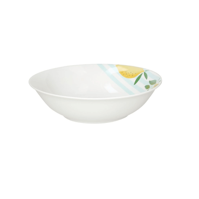 Gelbe Panarea Salatschüssel aus Porzellan, 23 cm x H 6 cm