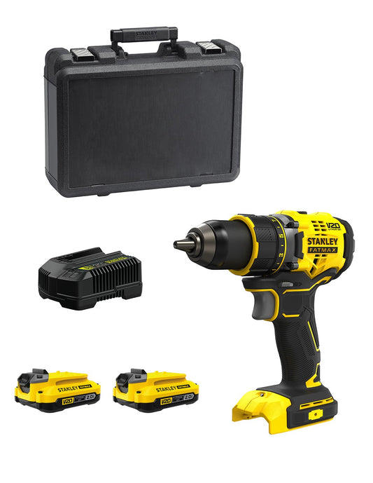 Taladro Atornillador STANLEY FatMax SFMCD720D2K (2 x 2,0 Ah + Cargador de Baterías + Maletín)