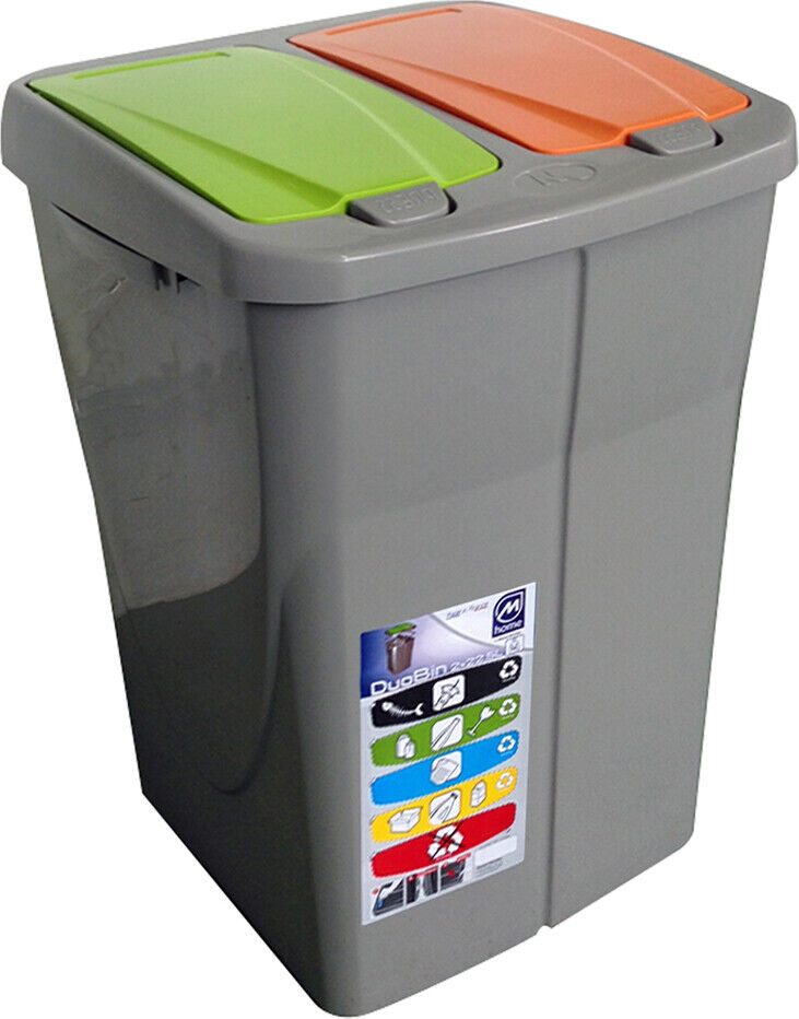 Duobin waste bin for separate collection 46 litres, dimensions 37 x 36 x 51 cm, Mazzei brand.