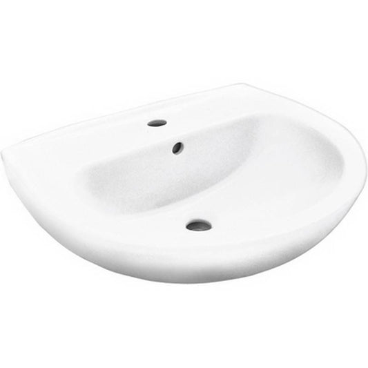 "Felce" wall-hung ceramic washbasin, 60 cm wide.