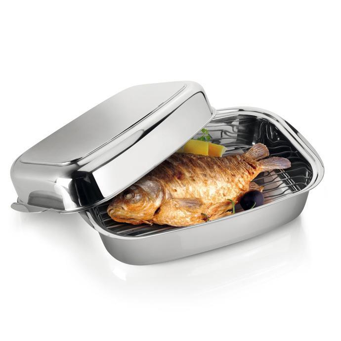 Exclusive rectangular roasting pan with lid 36x24 cm