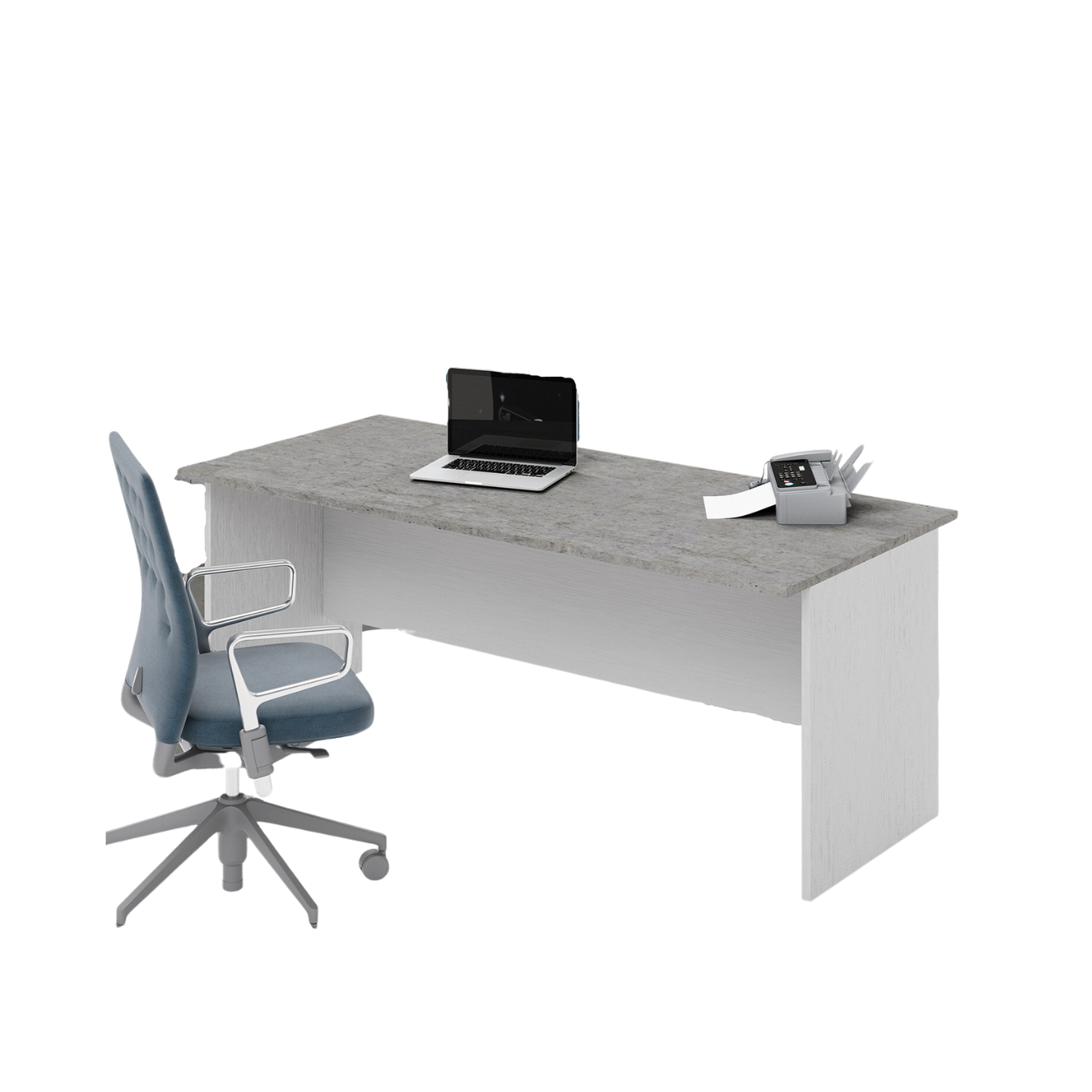 Office Desk in Cement Color, H74x180x80cm