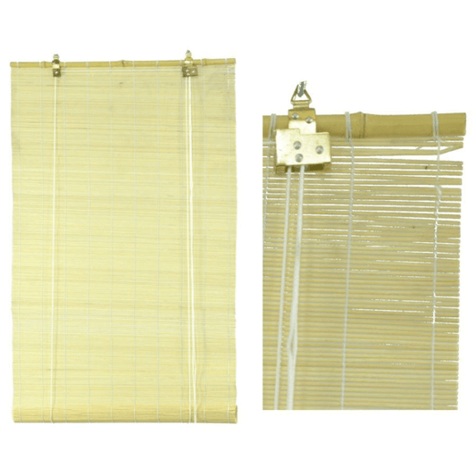 Natural wicker shutter with bamboo rod cm120xh300x12