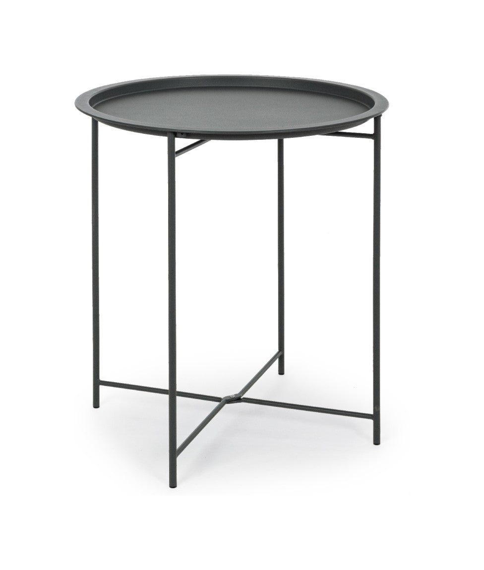 Coffee table with tray Wissant Anthracite D46 in metal