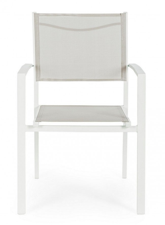 White Cloud Hilde Chair With Armrests In Aluminum