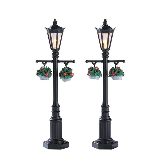 Set of 2 Old English Lamp Posts for Christmas Village