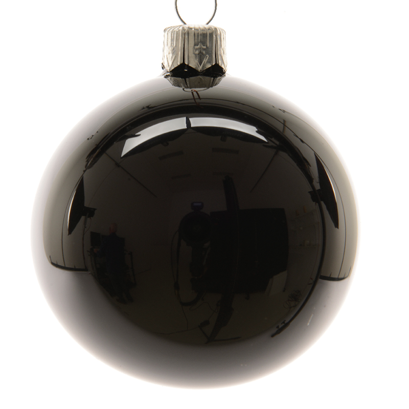 Glänzende schwarze Weihnachtskugel Ø10