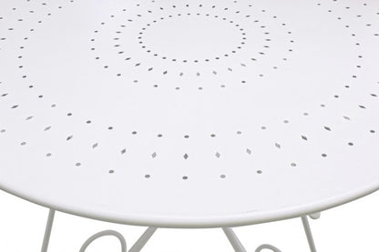 Etienne classic white table D90 in metal for outdoor use