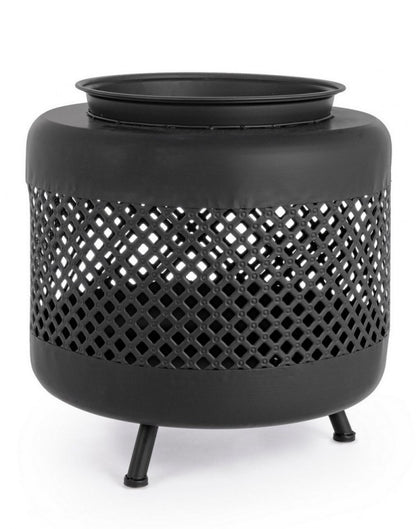 Efesto black metal garden furniture brazier