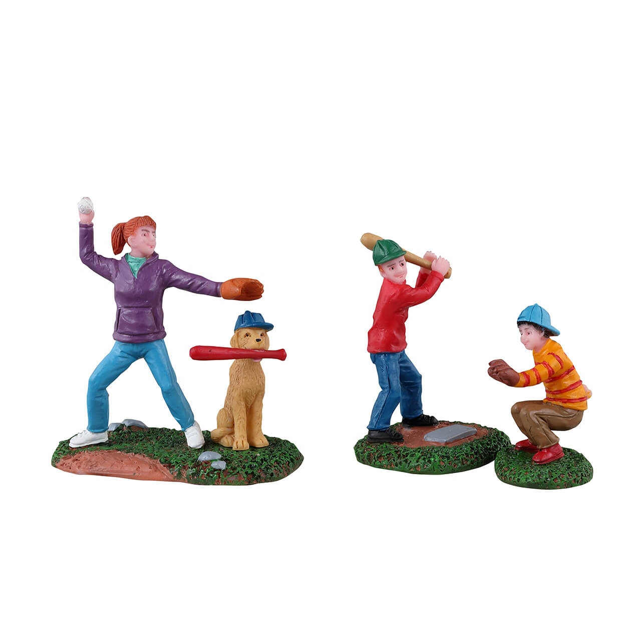 Baseball Practice Set of 3 - Christmas Village Baseball Training Set