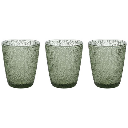 Set 3 Green Glass Tumblers 280 Cc DAVOR Line