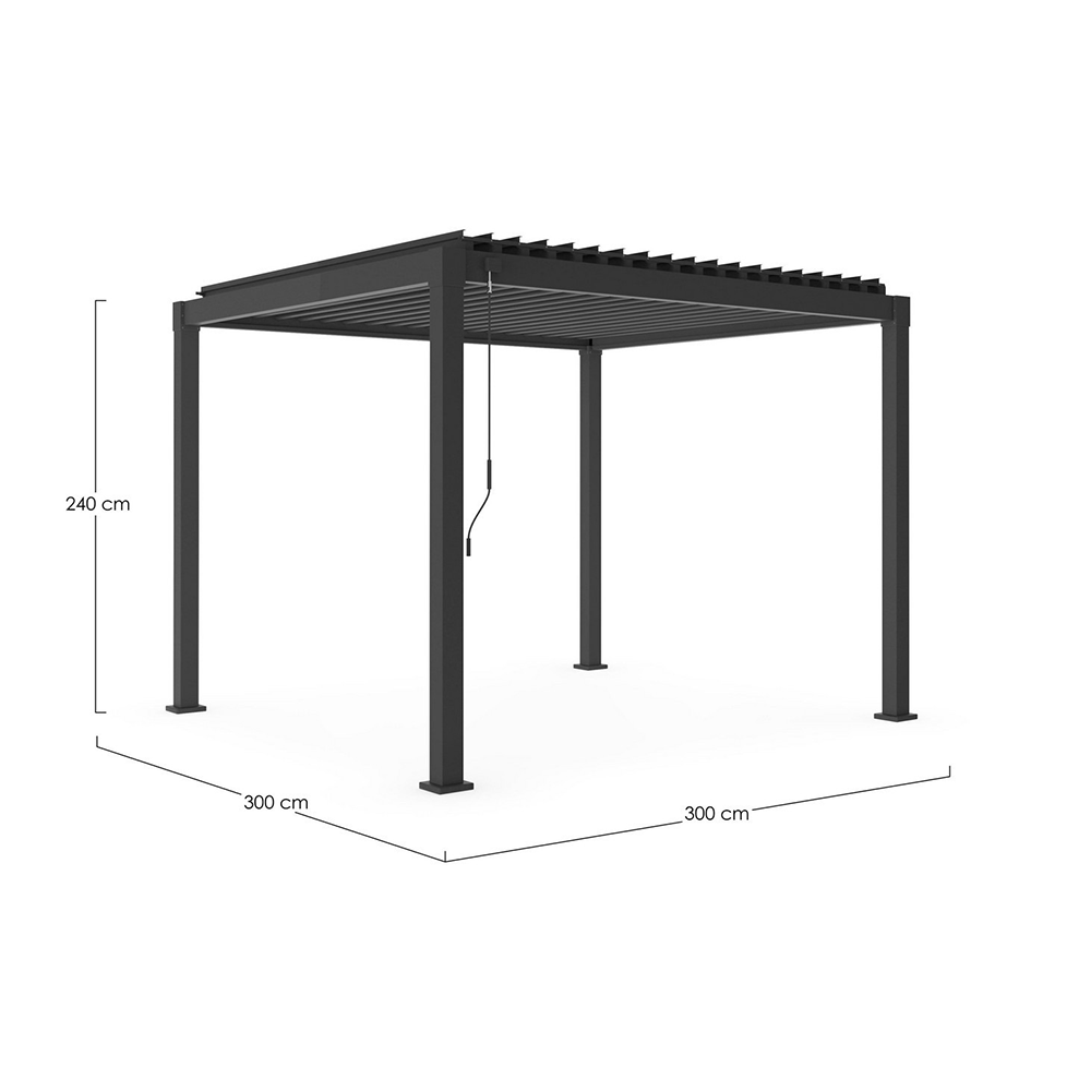 Garda anthracite pergola 300x300xH240