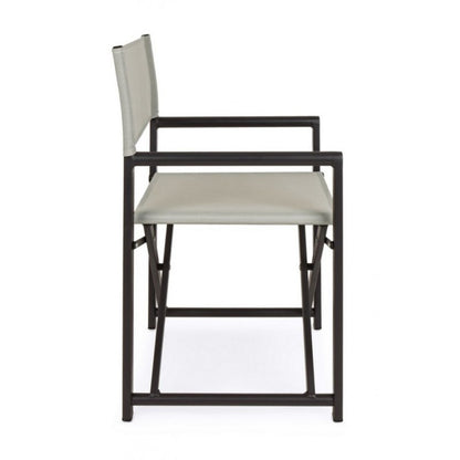 Folding garden director chair Dark Gray - Bone TAYLOR 48x56x h86 cm