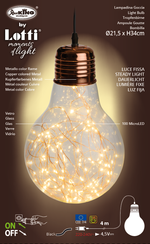 100 MicroLED Copper Bulb H34cm