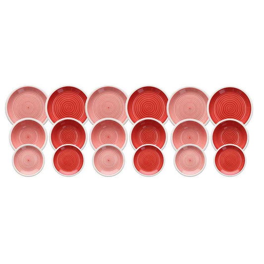 Dinnerware Set 18 Pieces Pompei Stoneware Red