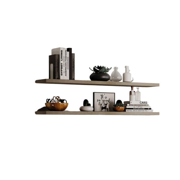 Clay-colored Wall Shelves Set, 2.2x120x23cm