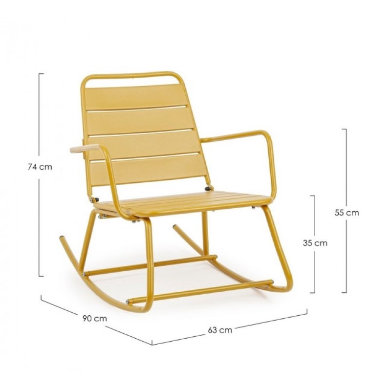 Silla mecedora amarillo ocre Lillian Bizzotto - 63 x 90 x 74h