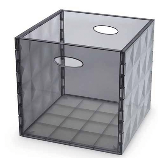 Transparent/grey crystal box H 30x31x31cm