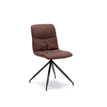 Silla de tela de microfibra efecto terciopelo marrón 438xh. 86.5 cm