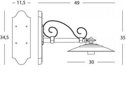 Applikation Corta E27 linea antikgraphit