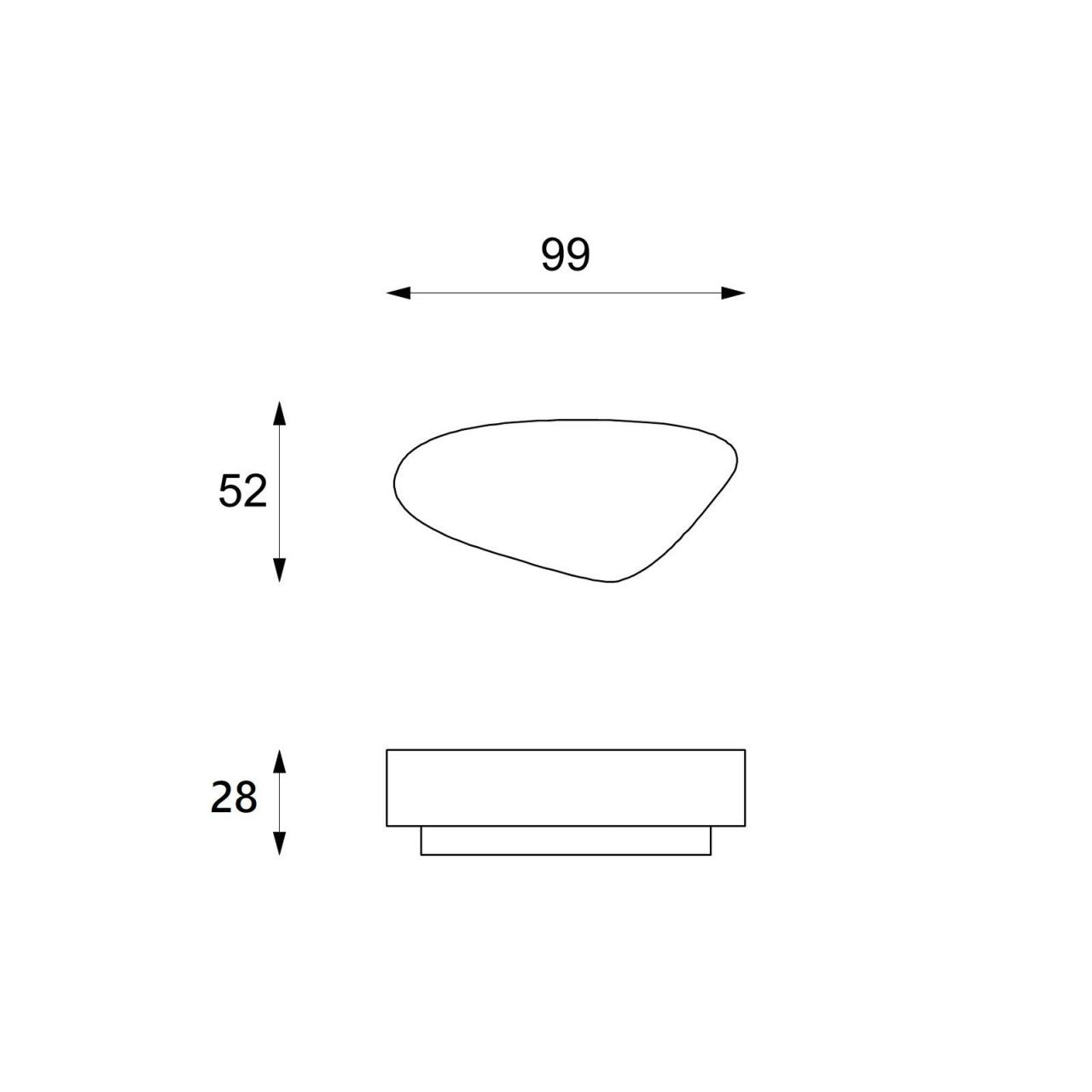 Modern Grey Stone Coffee Table - 100 x 52 x 28 cm