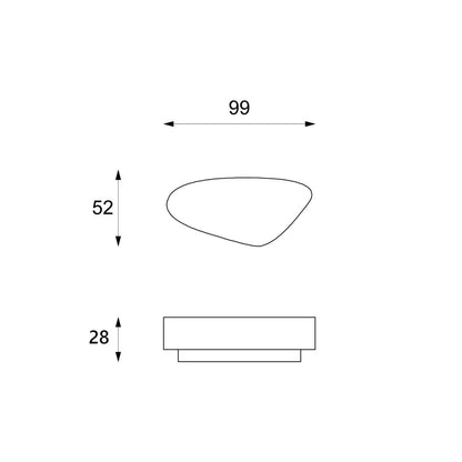 Modern Grey Stone Coffee Table - 100 x 52 x 28 cm