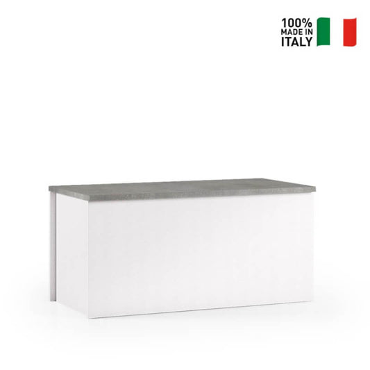 Container Trunk With Slow Closing White, Concrete Top