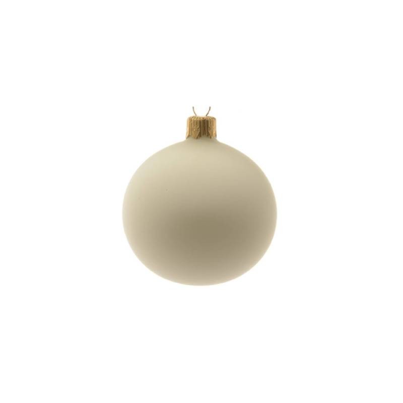 Bola de Navidad de cristal decoración árbol blanco mate cm 6