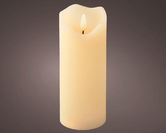 Wavy LED Candle with Stable Wax Top H 17 x Ø 7 cm