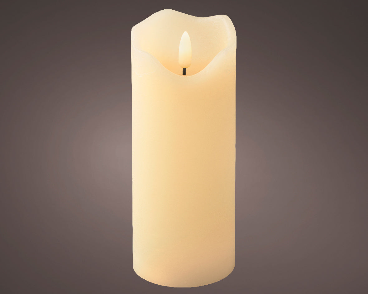 Wavy LED Candle with Stable Wax Top H 17 x Ø 7 cm