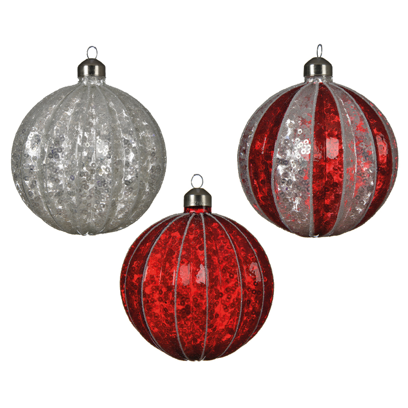 Glass Christmas ball in assorted colors Ø10 cm